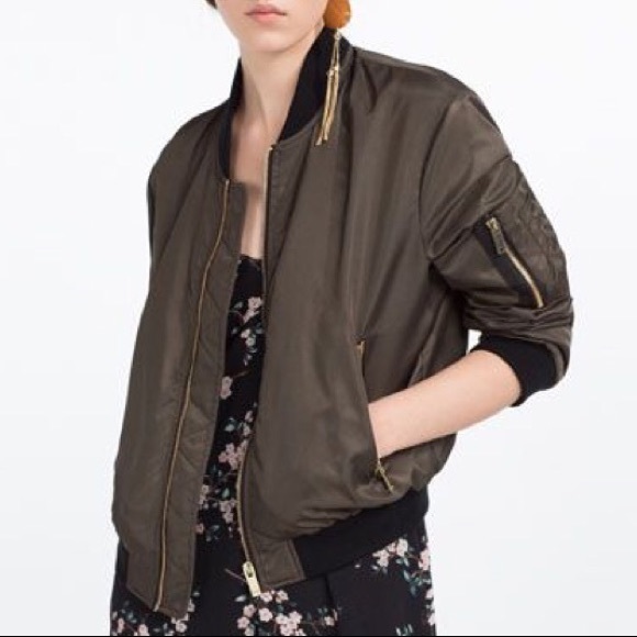 Zara Jackets & Blazers - Zara Olive Green Bomber